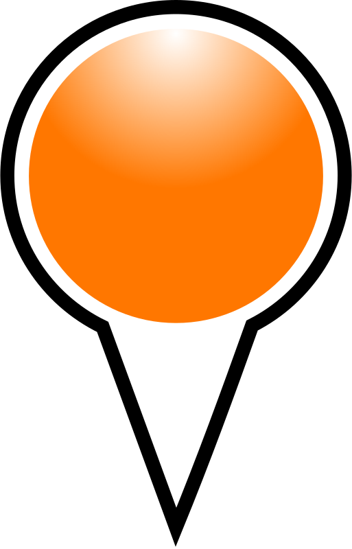 Squat Marker Orange By Lukel99   Map Pin For Mapping Applications