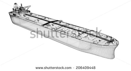 Tanker Crude Oil Carrier Ship 3d Model Body Structure Wire Model