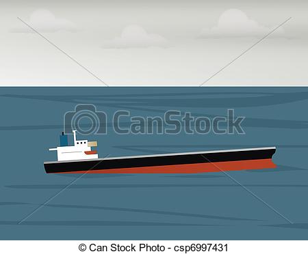 Vector Clip Art Of A Vessel Of Crude Oil Sinking Into The Sea   Vector    