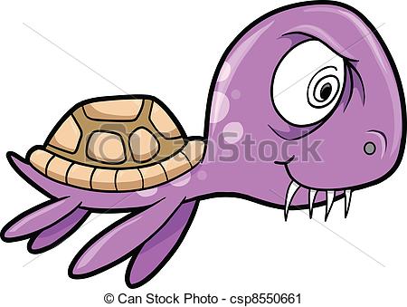 Vector   Crazy Insane Summer Sea Turtle   Stock Illustration Royalty