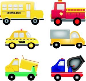 Work Vehicles Clipart Image   Cartoon Work Vehicles School Bus