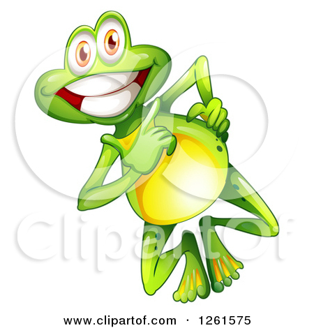 Animal Clipart Of A Frog Walking   Royalty Free Vector Illustration By
