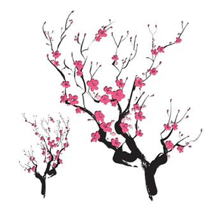 Asian Cherry Blossoms Temporary Tattoo   Free Images At Clker Com