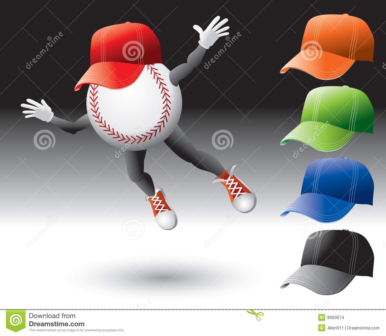 Baseball Character With Hats Stock Images   Image  8993674
