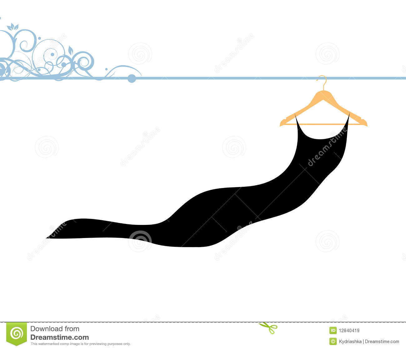 Beautiful Dress Black On Hanger Royalty Free Stock Images   Image    