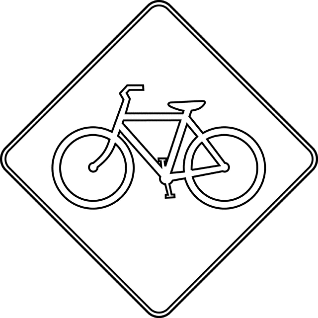 Bicycle Crossing Outline   Clipart Etc