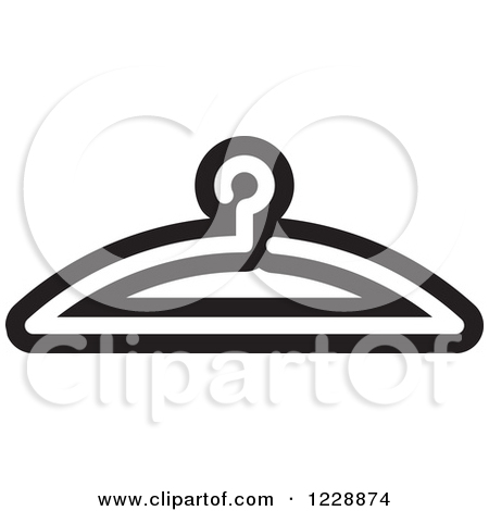 Black And White Dress On A Hanger Clipart