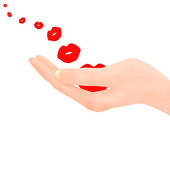Blowing Kisses From Hand   Clipart Graphic
