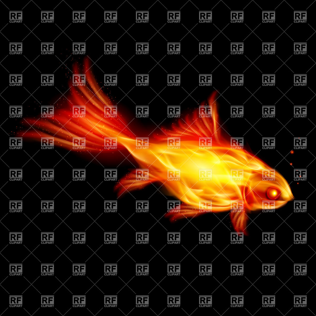     Carp   Abstract Burning Fish Download Royalty Free Vector Clipart
