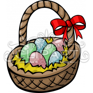 Cartoon Easter Basket Clip Art