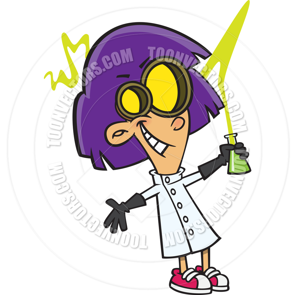 Cartoon Mad Scientist Girl By Ron Leishman   Toon Vectors Eps  123881