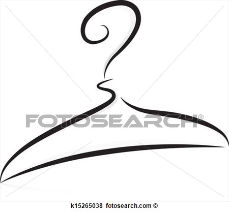 Clip Art   Hanger In Black And White  Fotosearch   Search Clipart