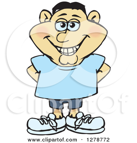 Clipart Of A Happy Smiling Casual Asian Man   Royalty Free Vector    