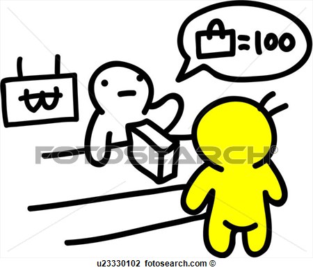 Clipart Of Cashier People Product Checkout Counter Money U23330102