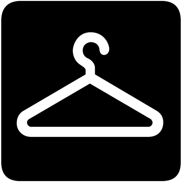 Coat Or Dress Hanger White On Black   Vector Clip Art