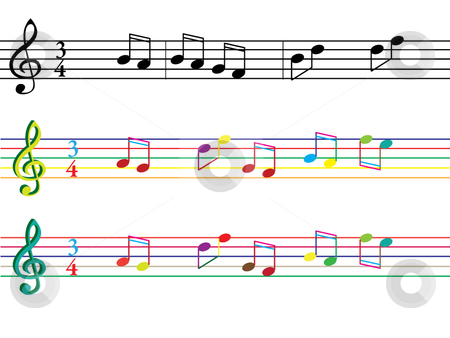 Colored Music Notes Clip Art