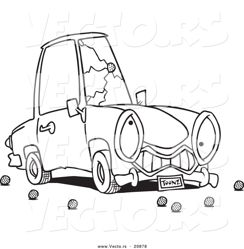 Cracked Windshield Coloring Page Outline Clip Art Ron Leishman