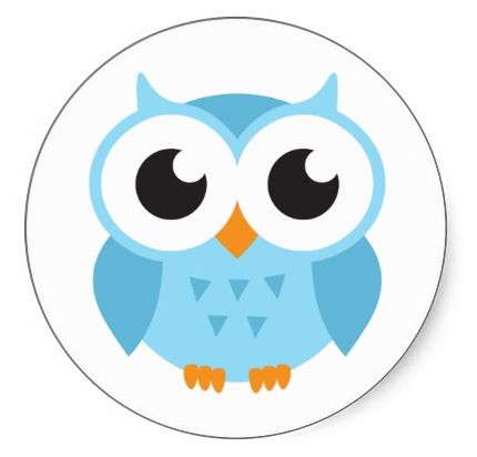 Cute Blue Cartoon Baby Owl Stickers   Clipart Best   Clipart Best More