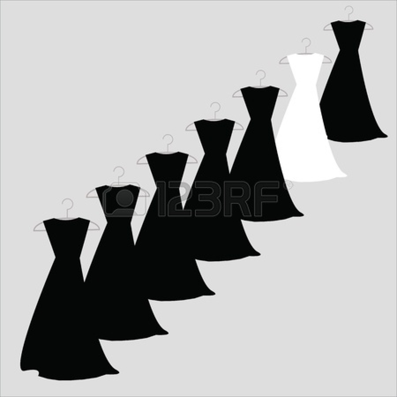 Dress On Hanger Clipart Black And White 12764957 Black And White    