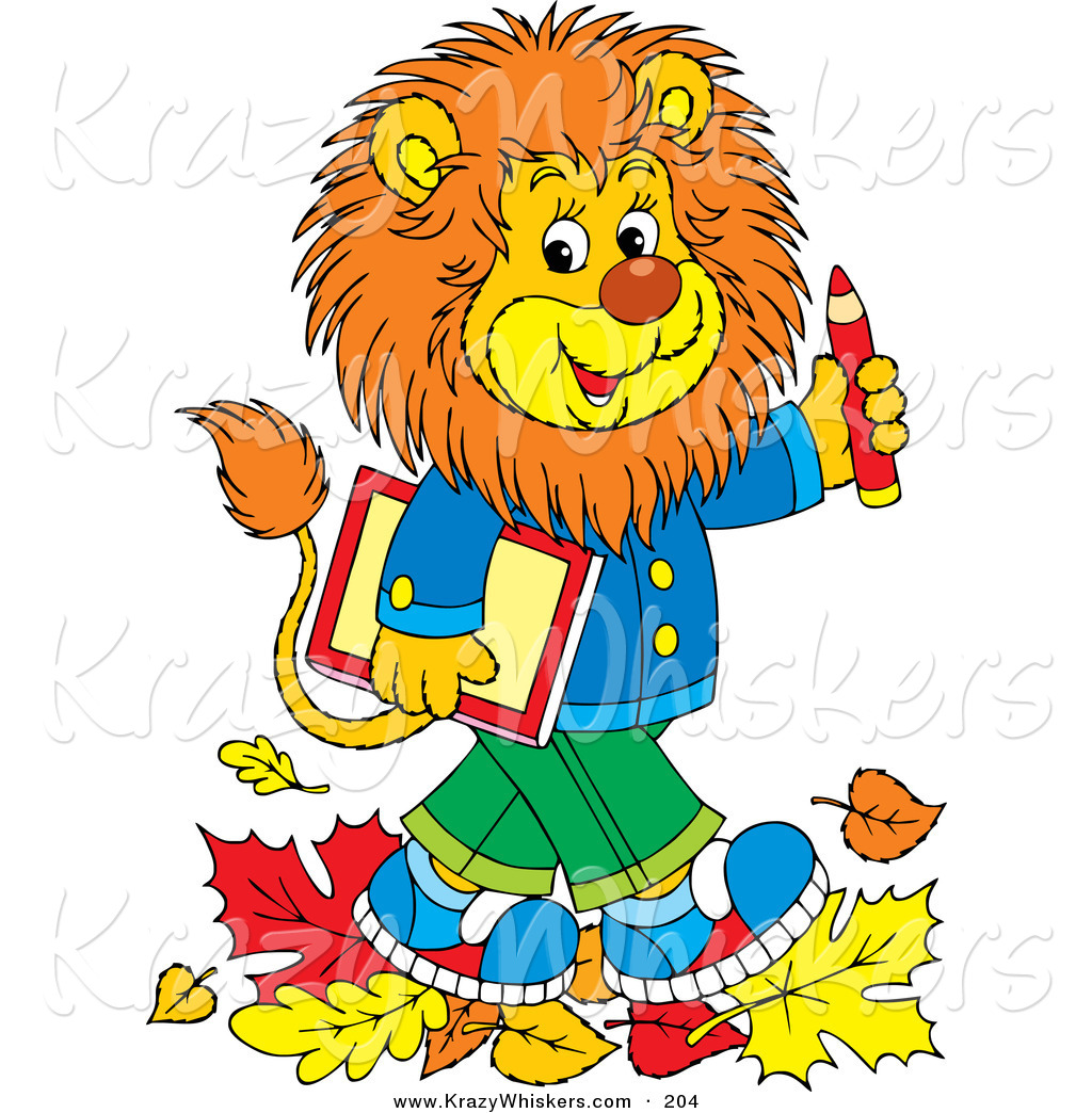 Larger Preview  Critter Clipart Of A Happy And Smart Young Male Lion