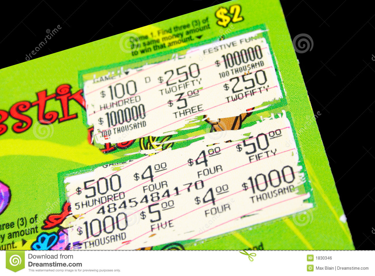 Lotto Ticket Royalty Free Stock Image   Image  1830346