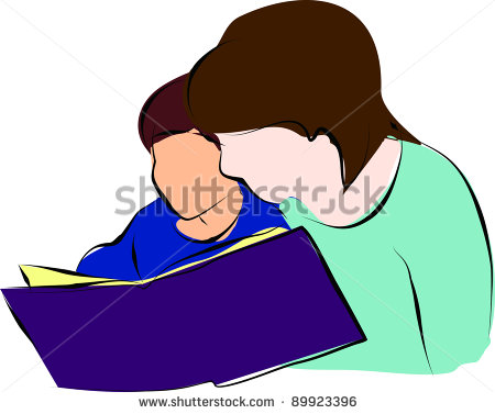 Mom And Child Reading Clip Art Mom And Child Reading A Book