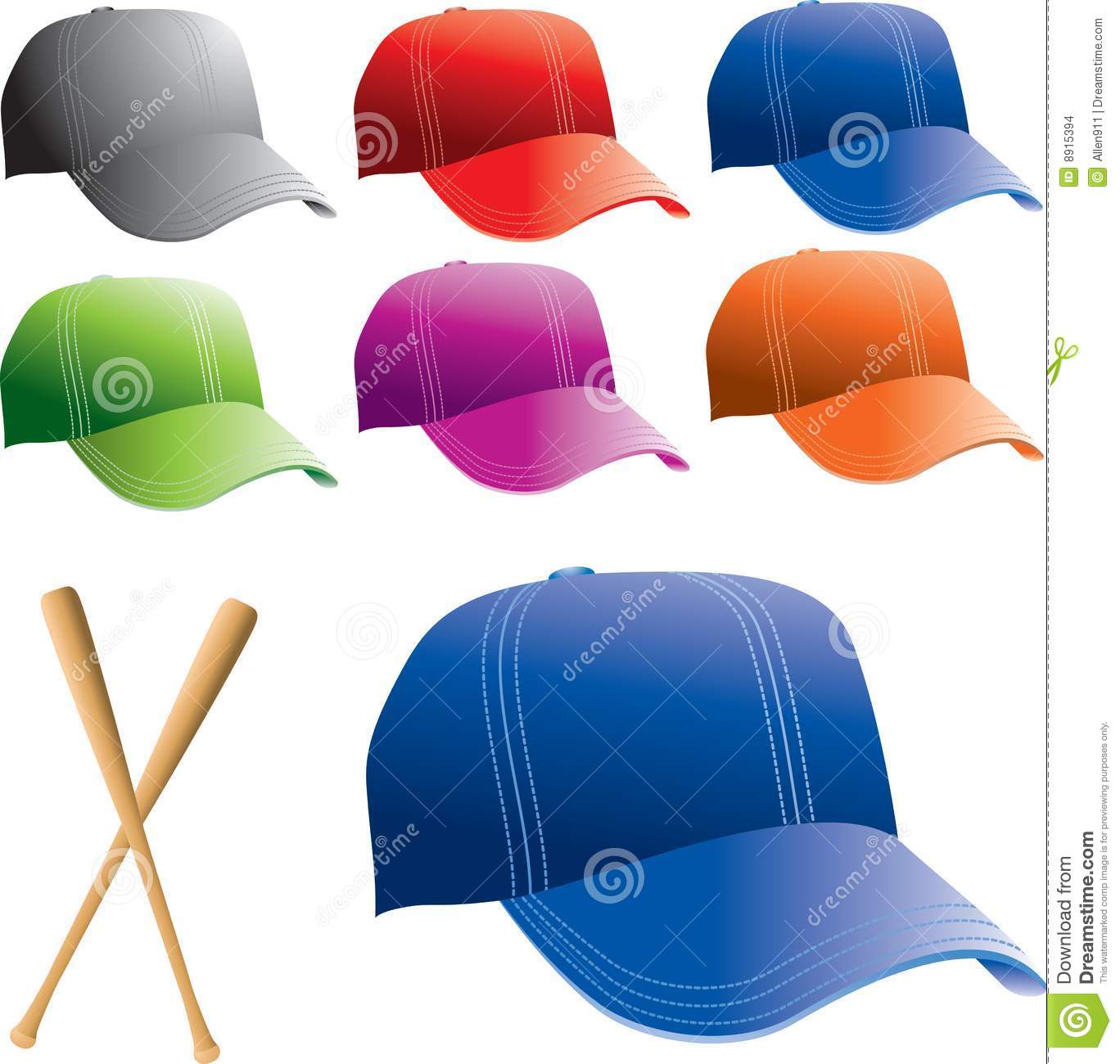 Multiple Colored Baseball Hats Stock Images   Image  8915394