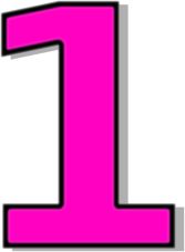 Number 1 Pink    Signs Symbol Alphabets Numbers Outlined Numbers Pink    