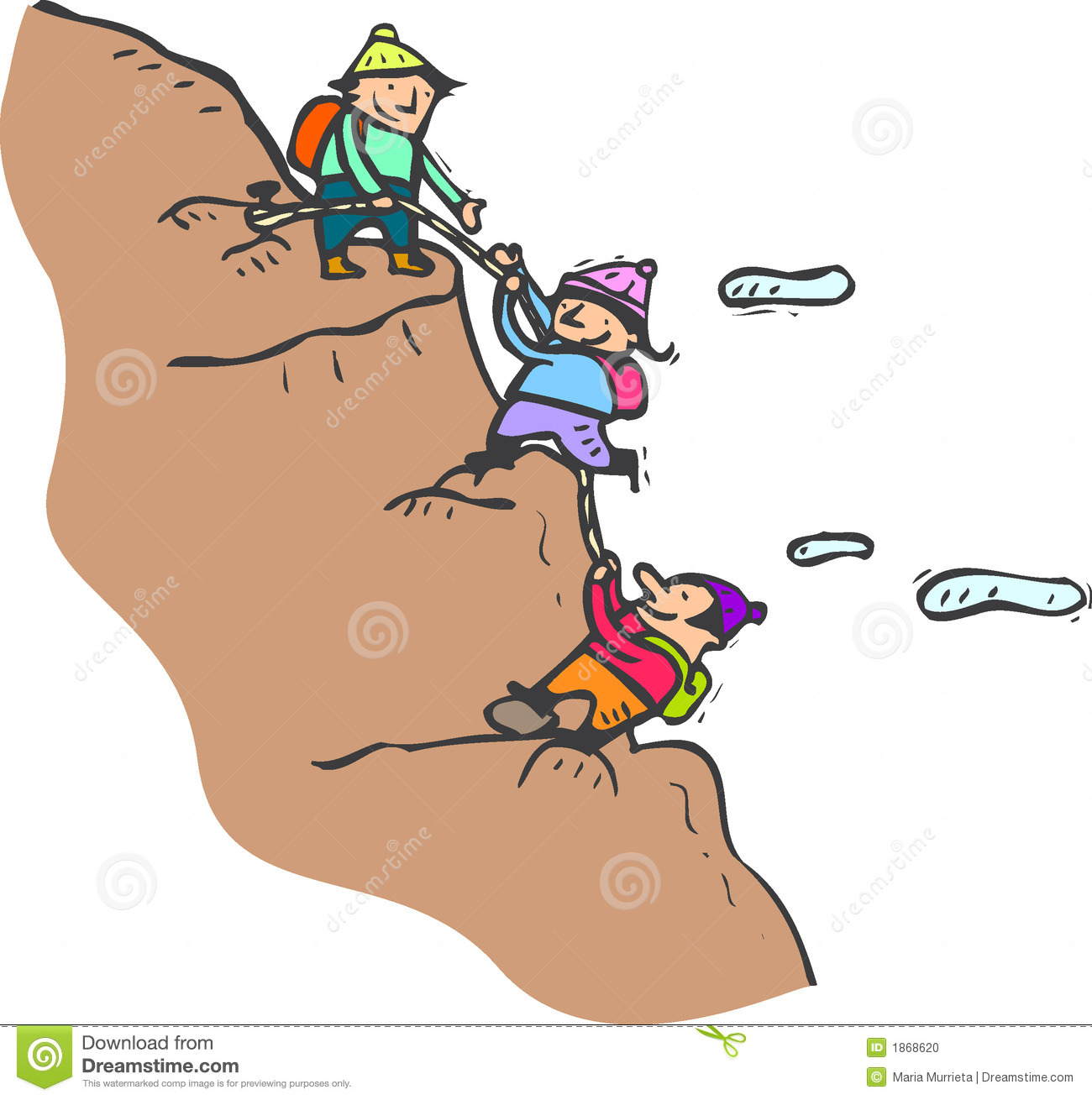 People Climbing A Mountain They Help Each Other As Good Team