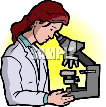 Royalty Free Clipart Image  Female Scientist Or Researcher Looking