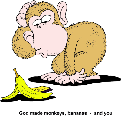 Silly Monkey   God Made Monkeys Bananas   And You   Christart Com