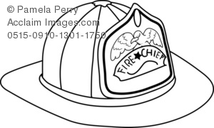 Toy Fire Chief Hat Coloring Page Royalty Free Clip Art Picture