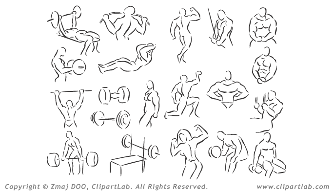 Vector Art Clipart Collection Vol  3  Body Building   Preview