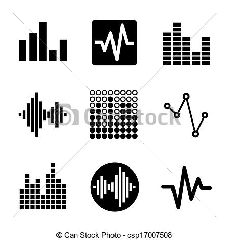 Vector Clipart Of Music Soundwave Icons Set   Music Soundwave
