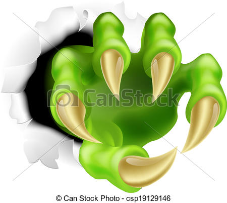 Vector   Monster Claw Hand Ripping   Stock Illustration Royalty Free