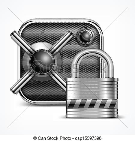 Vectors Of Safe Icon Padlock   Safe Icon With Combination Lock Padlock