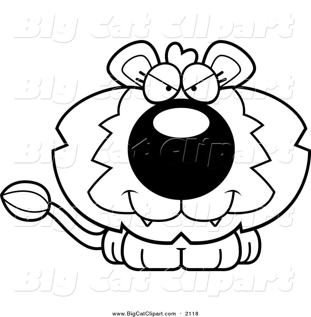 Black And White Lineart Cute Evil Lion Black And White Evil Lioness    