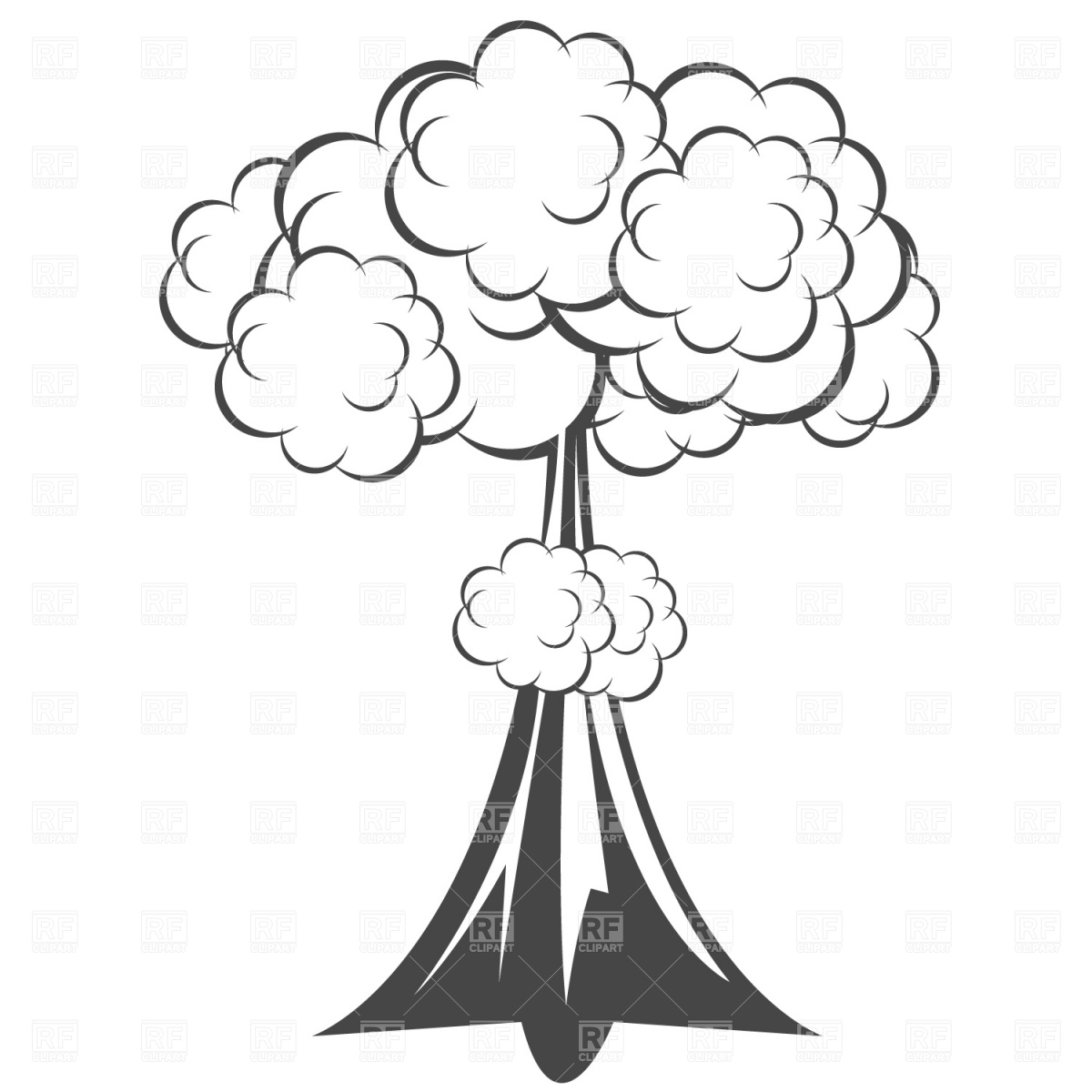 Blast With Mushroom Cloud Download Royalty Free Vector Clipart  Eps