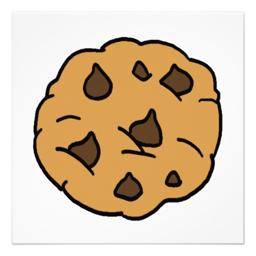 Cartoon Clipart Huge Chocolate Chip Cookie Dessert 5 25x5 25 Square    