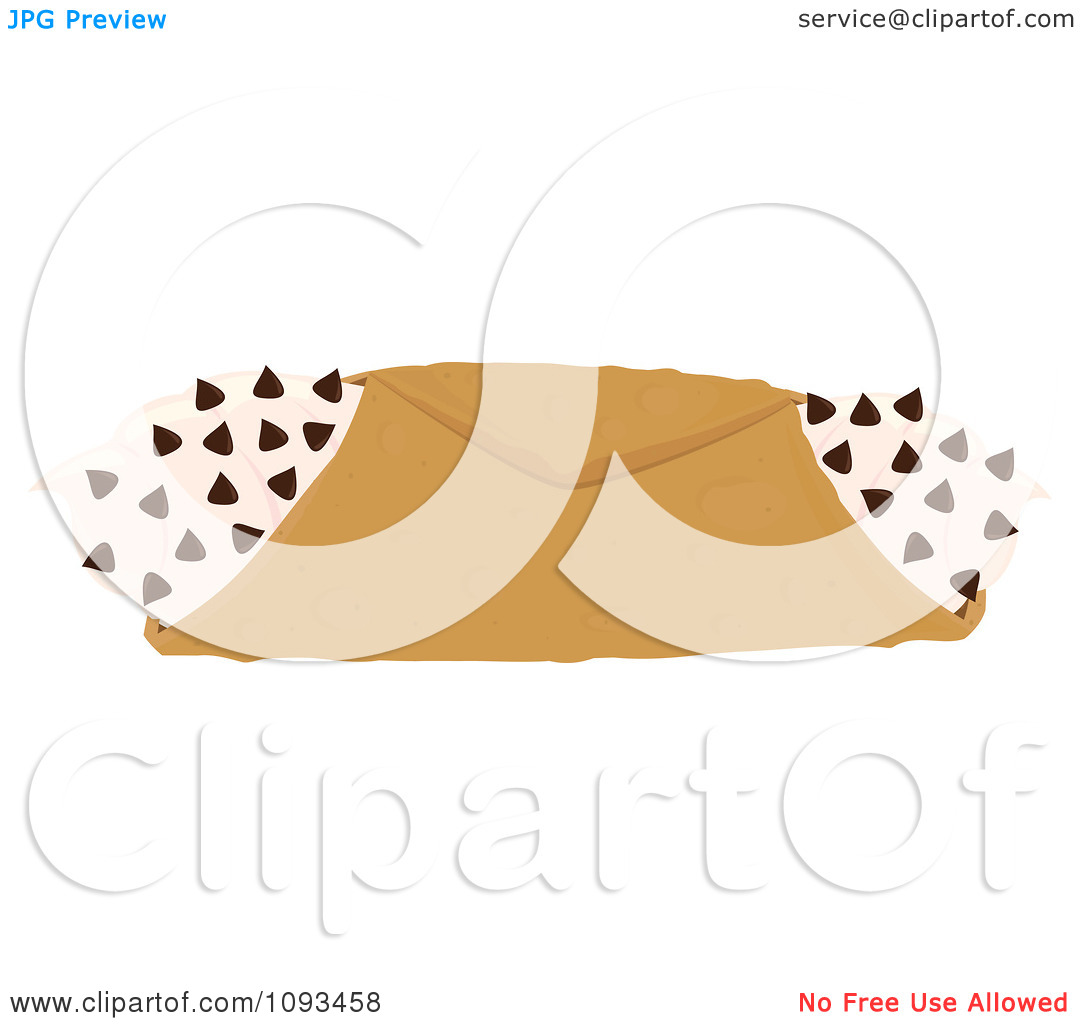Clipart Chocolate Chip Cannoli   Royalty Free Vector Illustration By