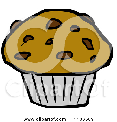 Clipart Chocolate Chip Muffin   Royalty Free Vector Illustration By