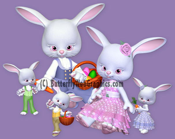 Family Psp Tubes  Easter Rabbit Spring Psp Tubes Easter Clipart