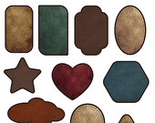 Frames Clipart Leather Labels Leather Tags Leather Shapes Clipart    