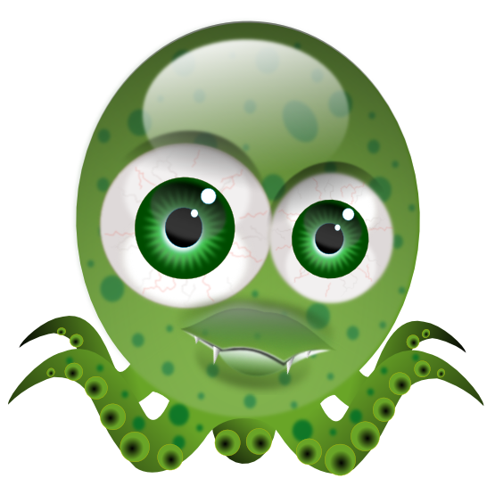 Free Weird Looking Green Octopus Clip Art
