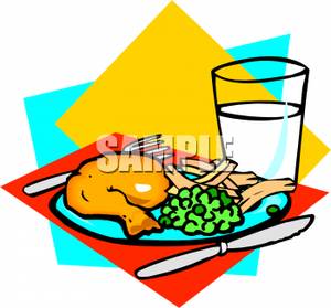 Fried Chicken Dinner   Royalty Free Clipart Picture