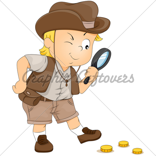 Illustration Of A Little Boy On A Treasure Hunt