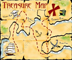 Map For Treasure Hunting And Letting The Kids Figure Out The Clues