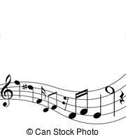 Musical Notes   Musical Notes And Treble Clef Sign On An