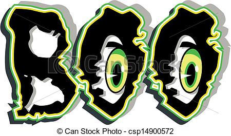 Of The Word Boo With Scary Eyes Inside Csp14900572   Search Clipart