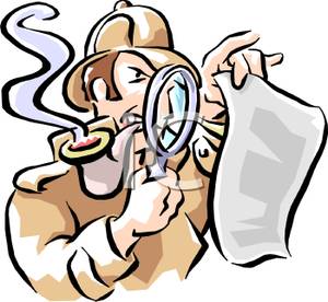 Private Eye Looking For Clues   Royalty Free Clipart Picture